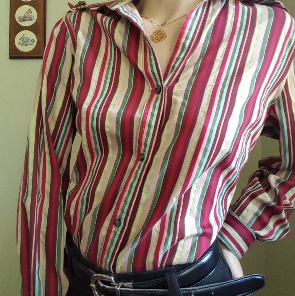 Striped button up